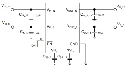 Schéma du circuit d'application - STMicroelectronics Double fusible électronique STEF512GR